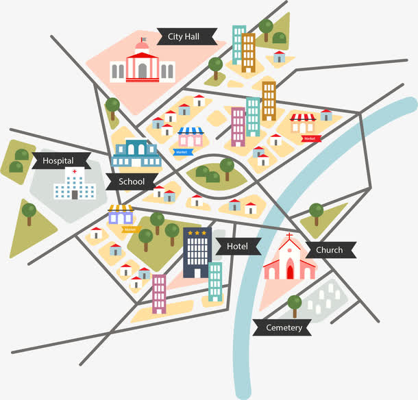 城市建设规划图免抠素材免费下载_觅元素51yuansu.com