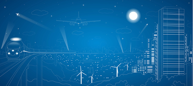 城市建筑矢量图背景模板