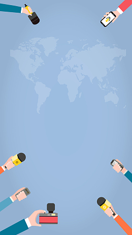 手拿话筒的手臂新闻采访H5背景素材