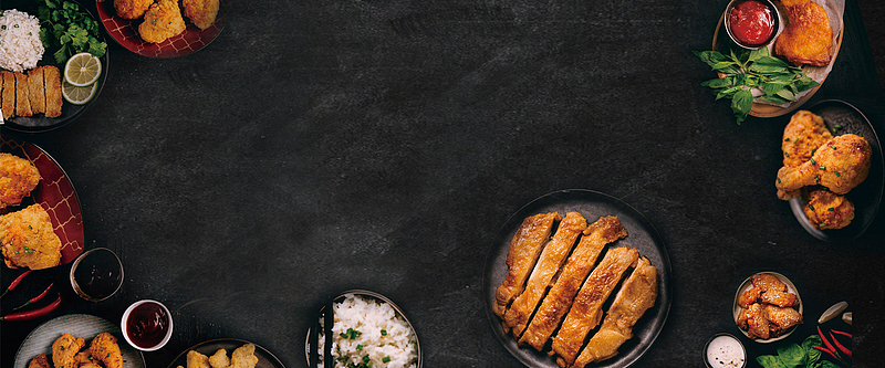 食物俯视背景Banner