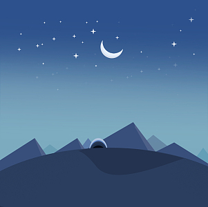 卡通扁平化夜晚背景