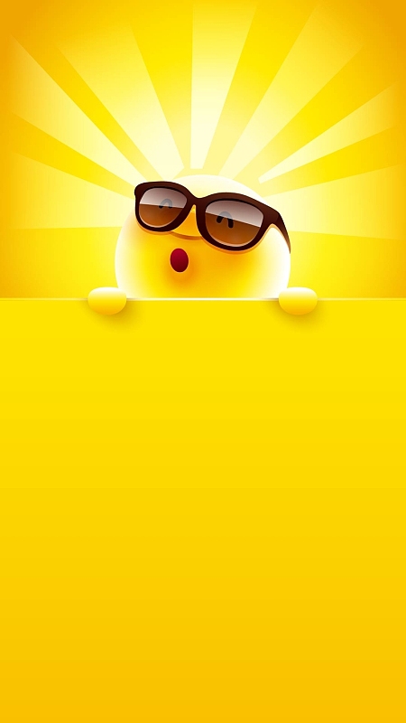 黄色简约扁平太阳光芒h5背景素材