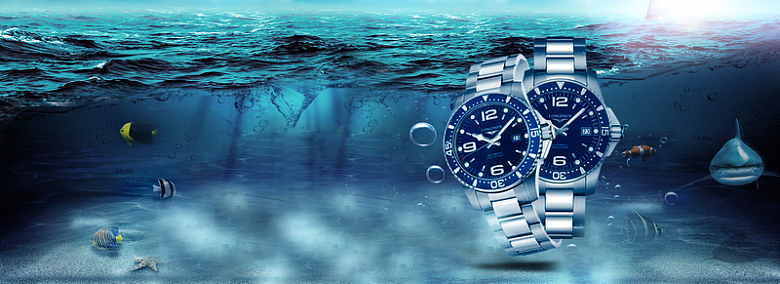 海底世界大气蓝色背景手表