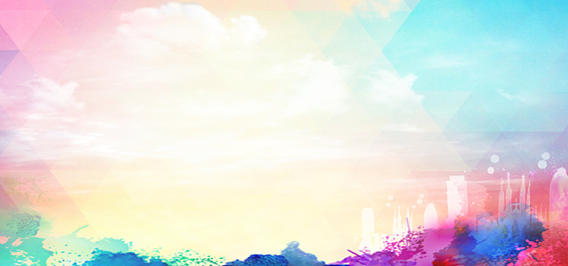 不规则渐变图形城市背景