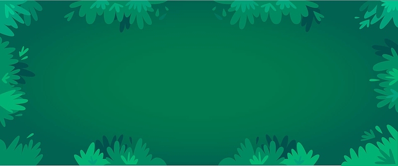 绿色渐变背景卡通草丛淘宝banner