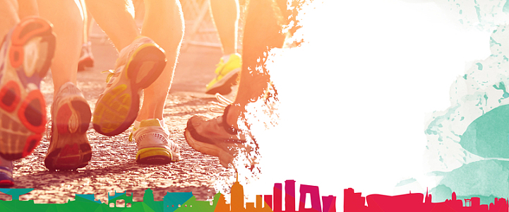 跑步简约白色banner