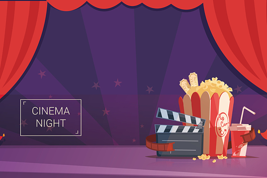 电影放映扁平化海报背景素材