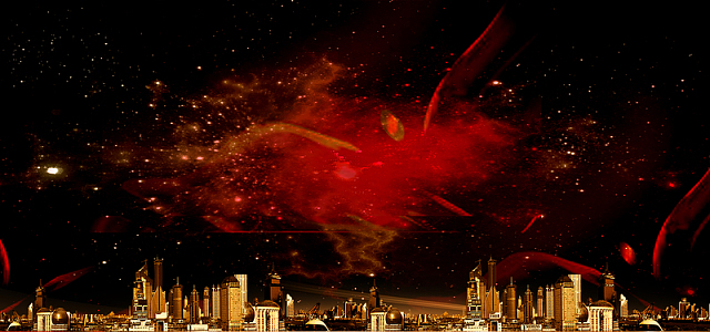 奢华中国风霸气炫彩房地产背景