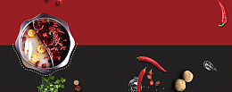 冬日火锅美食拼接简约banner