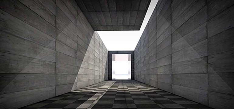 现代城市建筑几何立体空间造型背景