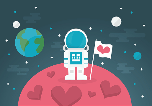 可爱儿童宇航太空主题海报展板卡通背景素材