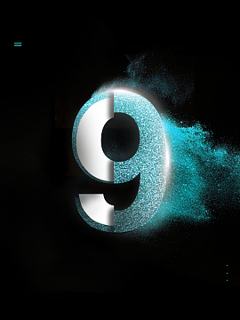 炫酷数字海报设计jpg字体特效彩色光线jpg大气简洁风v字时尚海报h5