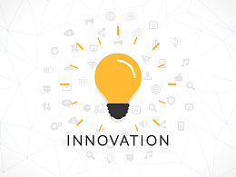 新观念灯泡图标科技背景素材