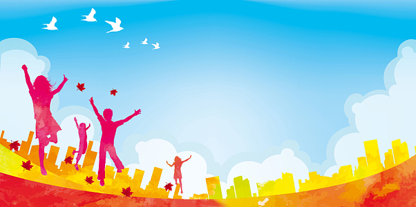 色彩缤纷欢乐开学季展板背景素材