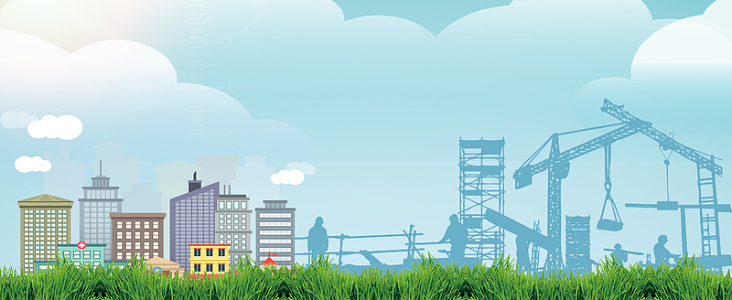 安全工地简约手绘云朵蓝色banner