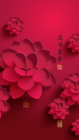 红色元宵节矢量图H5背景