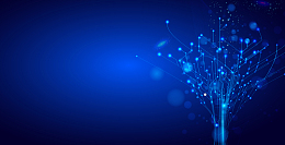 蓝色科技思维树背景图