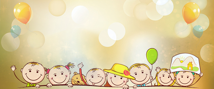 母婴卡通黄色海报banner背景