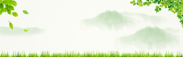 春天简约绿色banner背景
