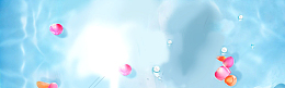 美妆节文艺梦幻花瓣水晶蓝色banner