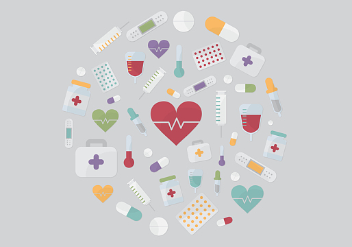 可爱卡通健康医疗海报画册矢量背景素材