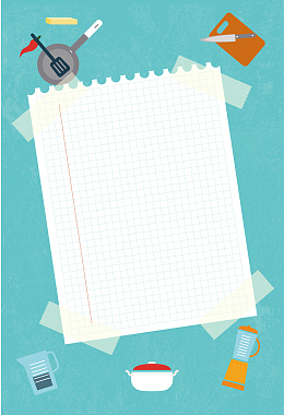 扁平化厨具插画海报背景素材