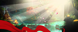 中国风珠宝吊坠宣传丝带大气光banner