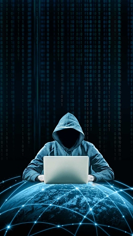 蓝色简约源代码网络安全PSD分层H5