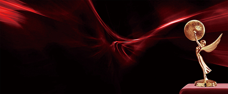 颁奖晚会大气丝带黑色banner