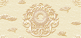 金色立体壁画金龙祥云背景