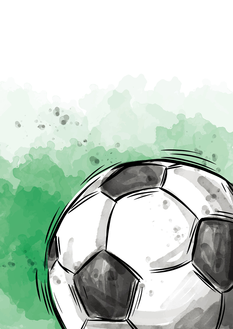 彩色水彩手绘足球海报背景素材
