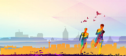 54青年节清新简约几何banner