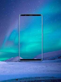 创意合成极光全面屏手机宣传