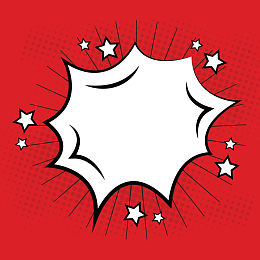 红色漫画手绘爆炸气泡框矢量素材主图