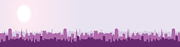 紫色梦幻城市剪影背景banner