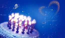 蓝色生日蛋糕背景