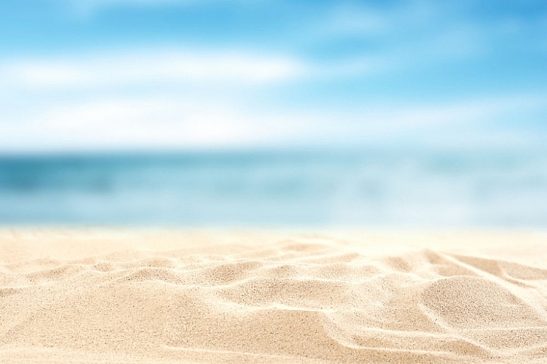 蓝色大海沙滩海边夏天小清新素材浪漫背景