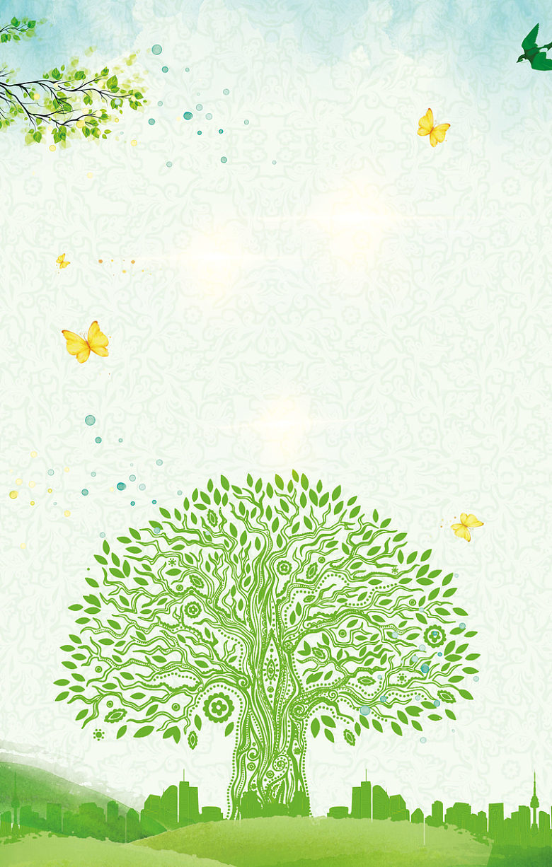 3.12植树节绿色家园海报背景素材