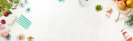 食品陈设桌布厨房文艺小清新白banner