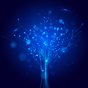 深海蓝科技虚拟树背景