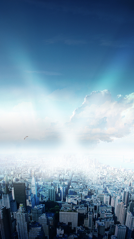 大气天空城市h5背景