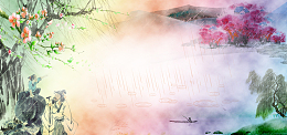 清明节水彩水墨中国风彩banner