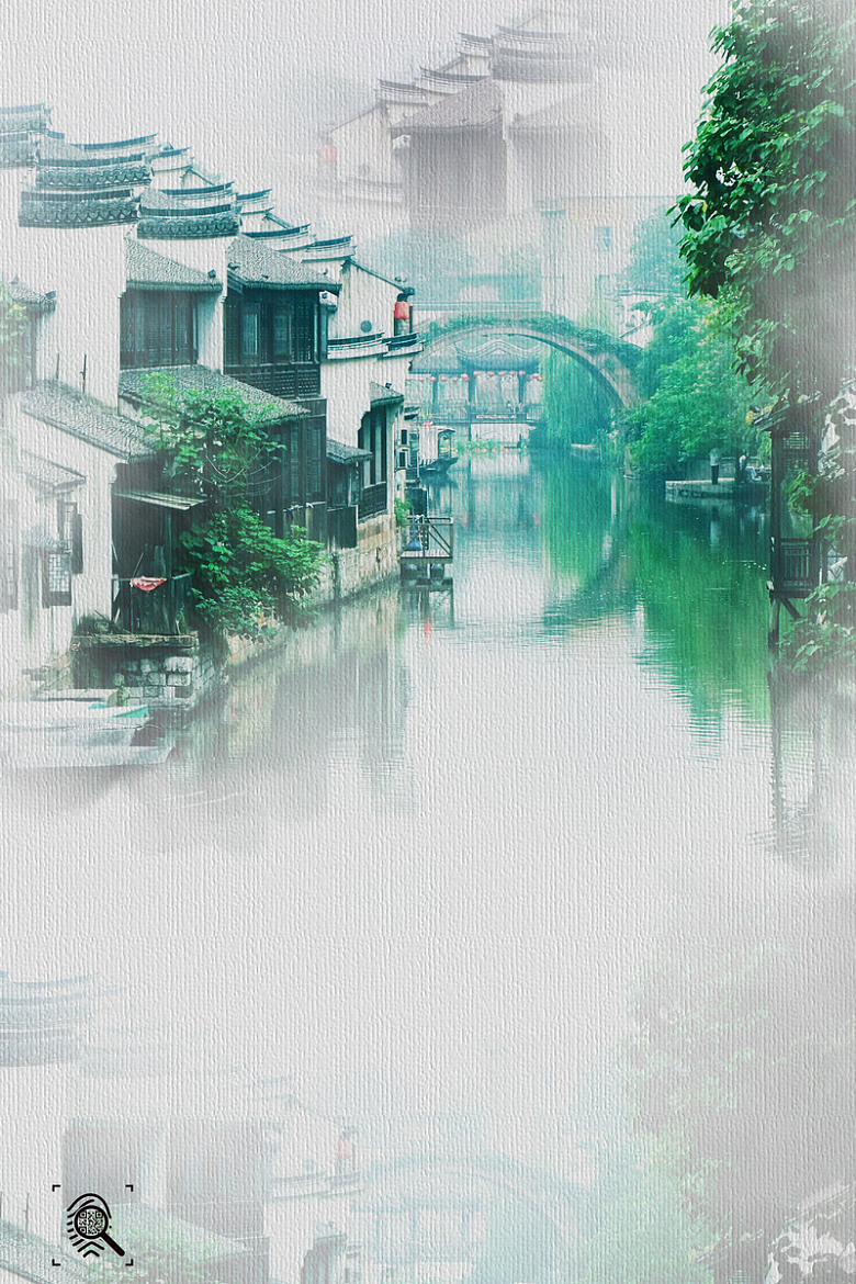旅游海报烟雨江南