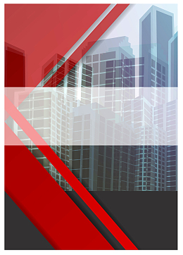 红色时尚建筑大楼杂志封面背景