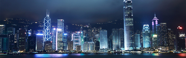 蓝色 繁荣香港背景