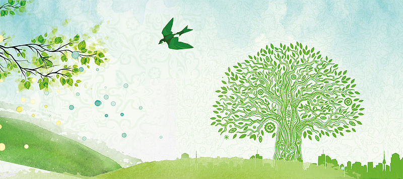 清新植树节背景海报banner