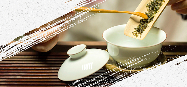 中国风茶文化x展架背景素材