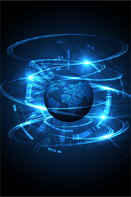 蓝色科技光线光束背景