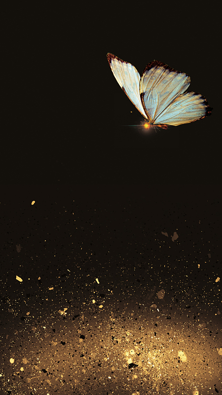 黑色大气破茧成蝶psd分层h5背景素材