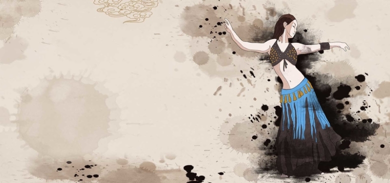 中国风民族舞海报背景